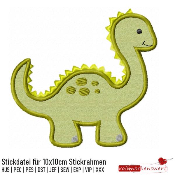 Stickdatei Dino - Applikation für 10x10cm Stickrahmen S390-01